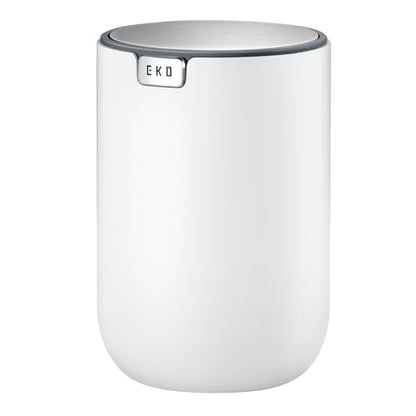 EKO Mini Desk Trash Can with Swing-Top Lid 0.4 Gallon Small Table Round Wastebasket for Office, Home, Car (White) - color: White, size: 1.5 Liters