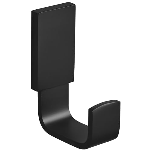BESy Brass Clothes Hook Single Towel Hook for Bathroom Kitchen Garage Square Style Robe Hooks Coat and Hat Hook, Wall Mounted with Screws, Matte Black - color: Matte Black, size: 1 Pack