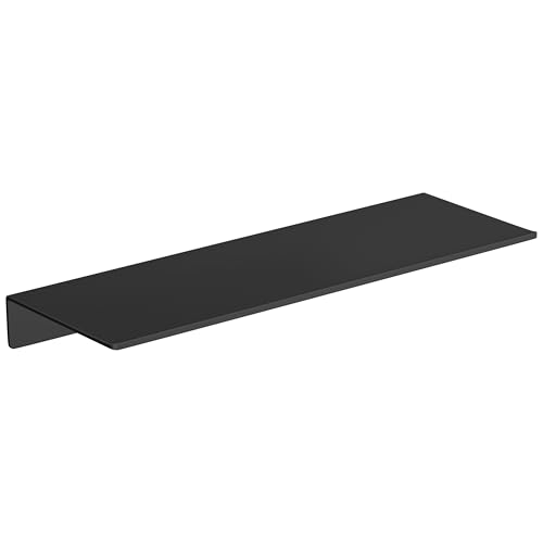 Small Floating Shelf for Wall Storage, Mini Display Shelf for Collectibles, Metal Wall Shelf for Bathroom/Living Room/Kitchen/Bedroom(Black, 16IN) - color: Black, size: 16IN