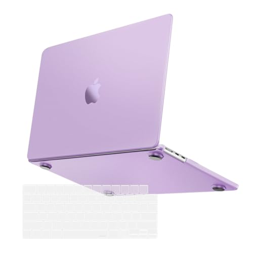 MOSISO Ultra-Thin & Seamlessly Closes Cover Compatible with MacBook Air 13 inch Case M5 M4 M3 M2 2026-2022 A3449 A3240 A3113 A2681, 2 in 1 Kit Anti-Fingerprints Shell for Mac Air 13.6, Purple - color: Purple
