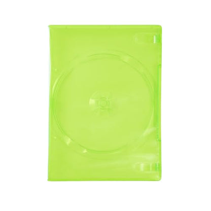 Maxtek 14mm Transparent Green Standard Single Capacity DVD Case with Outter Clear Sleeve Compatible for Xbox Game Discs, 10 Pieces Pack