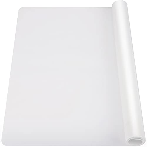 Ewen 27.6x19.5in 2mm Silicone Mats for Kitchen Counter, Thick Large Heat Resistant Non-Stick Silicone Placemat, Nonslip Workbench Mat Countertop Protector for Desk Crafts Air Fryer Pastry Translucent - color: Translucent, size: 27.6"L x 19.5"W