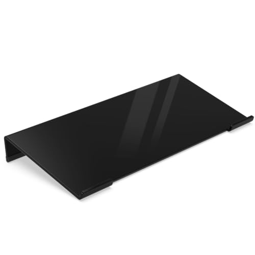 Egchi Acrylic Computer Keyboard Stand for Desk, Keyboard Riser Tilt Lift, Keyboard Holder for Desktop, Desk Keyboard Lifter（Black） - color: Black 11.8in L* 5.1in W* 1.3in H