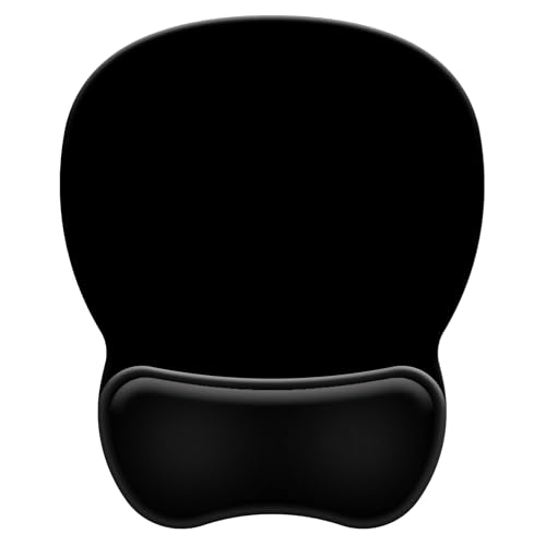 Ergonomic Mouse Pad with Wrist Rest, Comfortable Gel Concave Mouse Pad with Non-Slip Base, Pain Relief Mouse Pads with Smooth Wrist Support for Gaming, Office, Home (Black) - color: Black