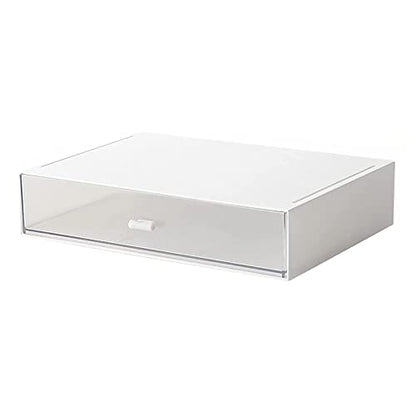 Desk Organizer with Drawers Stackable Storage Drawers, Plastic Compact Desk Storage Box Great for Office School Home Small Space- 1drawers (White) - size: 9*6.5*2inch - 1 Compartment