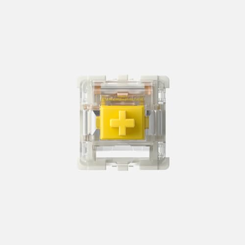 GATERON G Yellow Pro Keyboard Switches, RGB LED Linear Pre Lubed Compatible for MX Mechanical Keyboard SMD LED Plug in LED 3 Pin 50gf Key Switches(Yellow, 35PCS) - color: Yellow