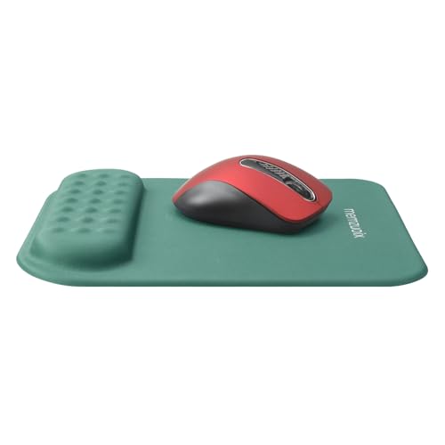 memzuoix Teal Ergonomic Mouse Pad with Wrist Rest Support,Premium Memory Foam Cushioning for Pain Relief, Non-Slip PU Base for Stable Smooth Control - Perfect for Laptop, Computer, and Home Office - color: Cyan, size: Medium