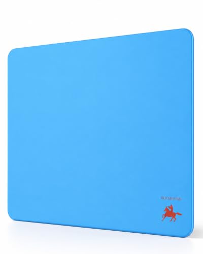 Tempered Glass Gaming Mouse Pad, Micro-Etched Ultra-Smooth Surface, Hard Mouse Pad for Fast Glide, Precision Tracking, Speed & Control, Non-Slip Base, 16.1" x 12.2" - color: Blue