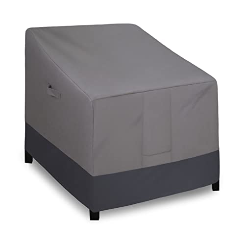 Easy-Going Outdoor Chair Cover Waterproof, Heavy Duty Patio Chair Cover, Windproof Outdoor Furniture Cover with Air Vent (1 Pack-37Wx30Dx31H inch, Gray/Dark Gray) - color: Gray/Dark Gray, size: 1 Pack-37Wx30Dx31H