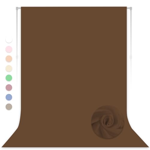 Dark Brown Photography Backdrop for Photoshoot, Fabric, 5x7 FT | Versatile Studio Photo Backgrounds, Easy to Install, for Portraits Shooting, Party Decor, Live Streaming, Video Recording - color: Dark Brown, size: 5X7 FT