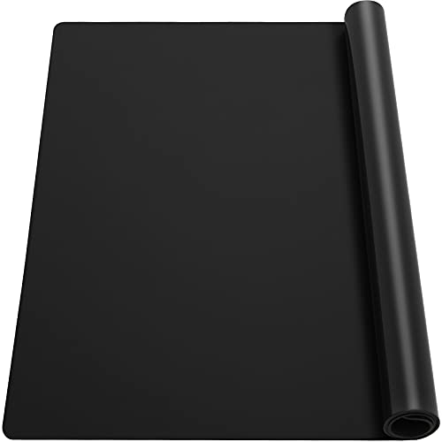 Ewen 31.6"x23.5" Large Silicone Kitchen Counter Mat, 2mm Thick Heat Resistant Silicone Countertop Protector Mat Cover for Baking Air Fryer Toaster Oven Microwave Coffee Maker Cutting Board Drill Black - color: Black, size: 31.6"L x 23.5"W