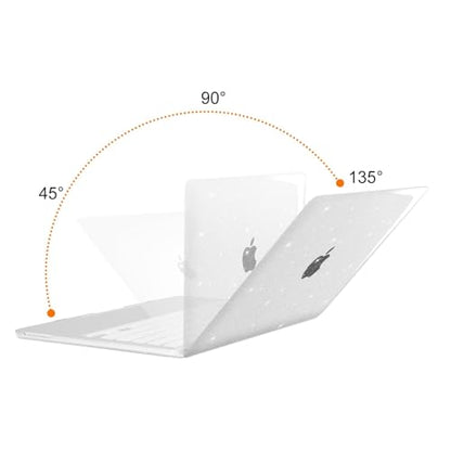 MOSISO Sparkly Glitter Case Compatible with MacBook Neo Case 13 inch 2026 Release Model A3404 with A18 Pro Chip, Crack-Resistant Protective Hard Shell Case&Keyboard Cover&ScreenFilm&Pouch, Transparent - color: Transparent