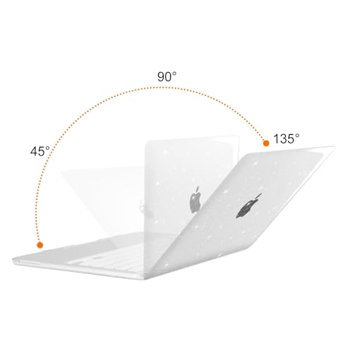 MOSISO Sparkly Glitter Case Compatible with MacBook Neo Case 13 inch 2026 Release Model A3404 with A18 Pro Chip, Crack-Resistant Protective Hard Shell Case&Keyboard Cover&ScreenFilm&Pouch, Transparent - color: Transparent