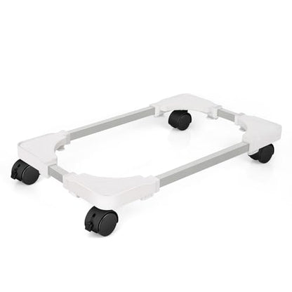 Liitrton Mobile CPU Stand Adjustable Computer Tower Stand with 4 Caster Wheels Fits Most PC (White) - color: White