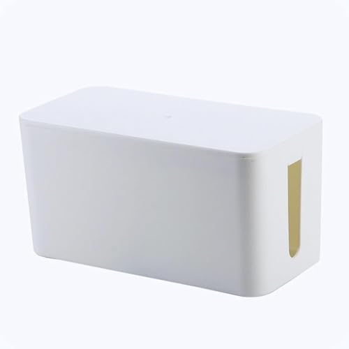 Cable Management Box Power Supply Hub Socket Storage Cable Box Wire Organizer with Cable Ties Cord Organizer Suitable for Living Room,Study and Office (White, Small) - color: White, size: Small