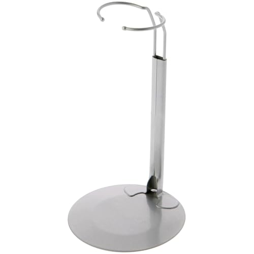 Plymor DSP-70S Silver Adjustable Doll Stand, fits 12, 13, 14, 15, 16, and 17 inch Dolls or Action Figures, Waist is 2.25" - 2.75" wide, 6" - 8" around - color: Silver