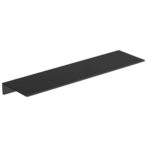 Small Floating Shelf for Wall Storage, Mini Display Shelf for Collectibles, Metal Wall Shelf for Bathroom/Living Room/Kitchen/Bedroom(Black, 20IN) - color: Black, size: 20IN