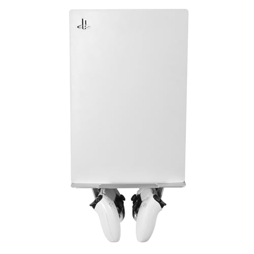PS Metal Holder, 10” Floating Shelves for Wall, Wall Bracket for Playstation 5 and 4, Also Good to Support Speakers, Internet Router, Security Camera– for Gaming Room and Living Room (Silver)
