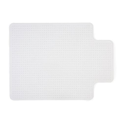 Staples Office Chair Mat, Clear Floor Mats with Lip, Low-Pile Carpets, Extended Under-Desk Coverage, 48 x 36 Inch, Smooth Glide - size: 36" x 48", style: Low-Pile