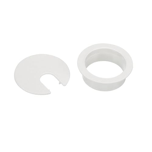 TuTuYa 6PCS Desk Grommet, 2 Inch (50 mm) White Desk Cable Grommet Desk Cable Hole Covers with Hole Saw, Ideal Solution for Office and Home Table Cable (White, 2 Inch_50 mm) - color: 2 Inch_50mm White 6PCS