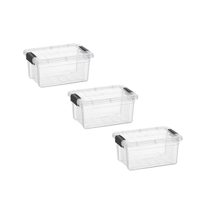Superio Mini Storage Container Plastic Crayon Box Art Supplies and Sewing Case Stackable Clear Small Organizer for Beads, Stationery, Chalk, and Food, 1.05 Quart, 3 Pack - size: 1.05 Quarts, style: 3 Pack