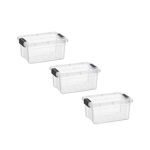 Superio Mini Storage Container Plastic Crayon Box Art Supplies and Sewing Case Stackable Clear Small Organizer for Beads, Stationery, Chalk, and Food, 1.05 Quart, 3 Pack - size: 1.05 Quarts, style: 3 Pack