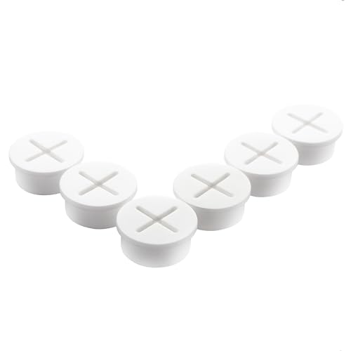 keenkee 6 PCS Flexible Silicone Cable Cord Grommet 1 Inch White Grommets in Desk, Table, and Other Furnitures for Hole Cover, Cable Management, Wire Organizer, Cable Pass Through - color: White