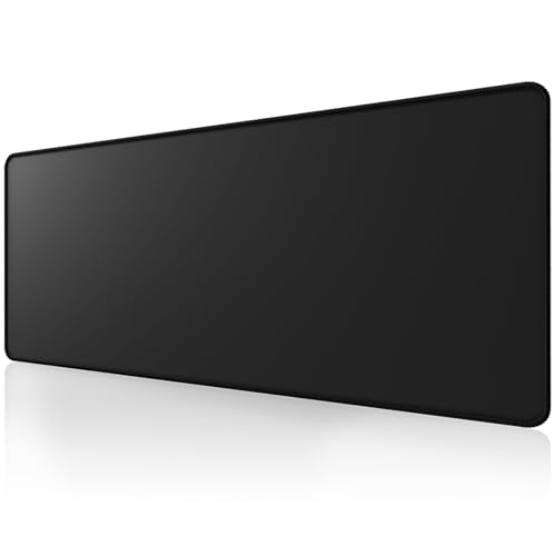 ALOANES Large Gaming Mouse Pad with Non-Slip Rubber Base,Stitched Edge,Desk mat for Laptop,Computer & PC, Wristing Pad for Gamer,Office & Home,Classic Black XL 11.81''x31.50''x0.12'' | Black Desk Mat Mousepad for Computer Gamer Office Home XL 27.6"x11.8"x