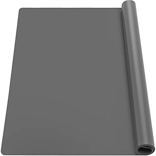 Ewen 25.6"x17.7"x0.08" Large Heat Resistant Silicone Mat for Kitchen Counter, 2mm Thick Countertop Protector Mat, Non-Stick Glass Top Stove Cover Pad for Appliances Coffee Maker Table Workbench Gray - color: Gray, size: 25.6"L x 17.5"W