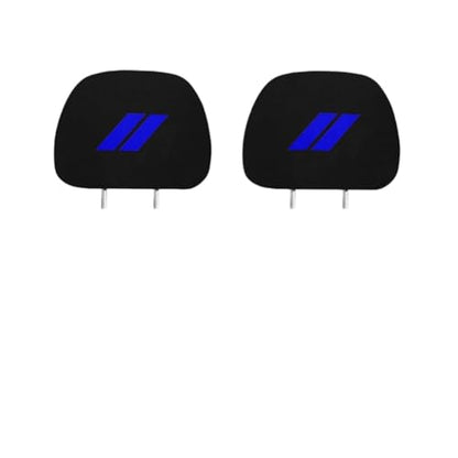 2PCS Car Headrest Covers Soft Black Fabric Car Seat Head Rest Cover Protector Compatible with Dodge Challenger Charger Durango RAM (blu-e) - color: blu-e