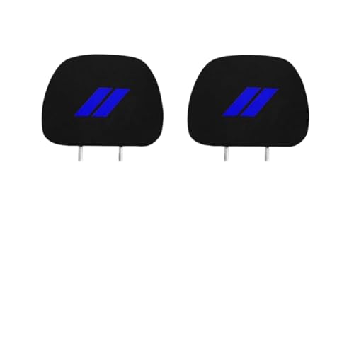 2PCS Car Headrest Covers Soft Black Fabric Car Seat Head Rest Cover Protector Compatible with Dodge Challenger Charger Durango RAM (blu-e) - color: blu-e