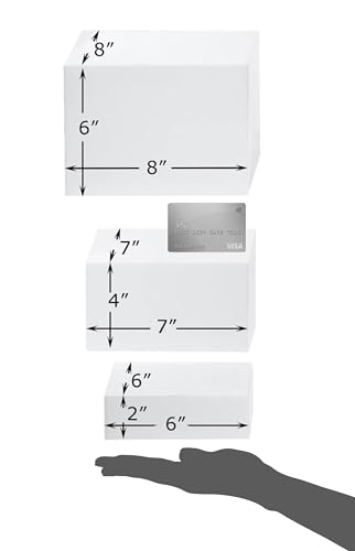 Red Co. Set of 3 Glossy White Acrylic Cube Display Nesting Risers with Hollow Bottoms - color: White, size: 6",7",8" - 1 Pack