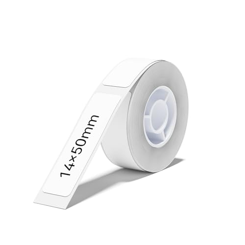 NIIMBOT Thermal Transfer Labels 0.55''x1.97'', for N1(B18) Label Maker, PET Material, Waterproof and High-Temperature Resistance, Long Storage Time, White(14x50mm-125) - color: 0.55''×1.97''-white