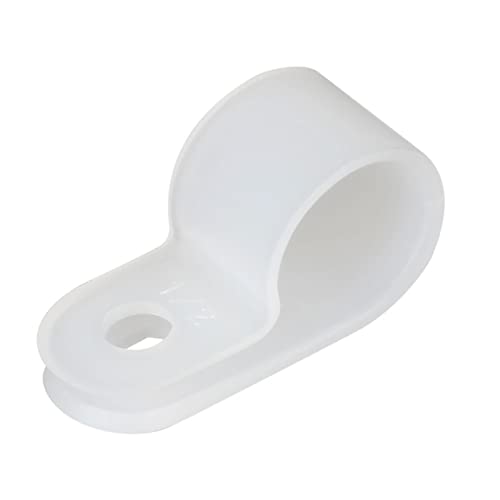200pcs White Nylon R-Type Cable Clamp Fastener 1/2 Inch Plastic Wire Clips Clamps Fasteners Assortment for Cable Conduit - size: 1/2 INCH 200PCS U-Type