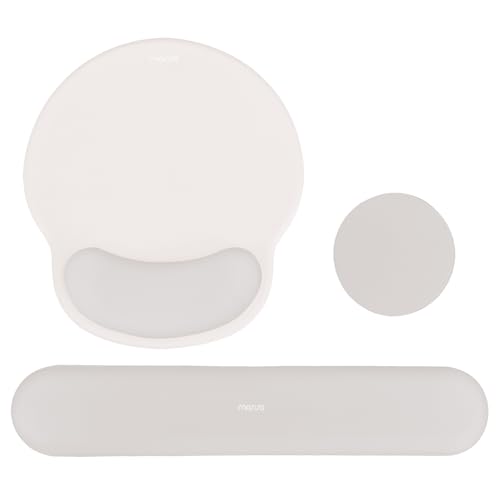 MOSISO Wrist Rest Support for Mouse Pad&Keyboard Set, Circle Curved Ergonomic Mousepad&Coaster Non-Slip Base Home/Office Pain Relief&Easy Typing Pad with Soft Cloth&Silicone Lining, Stone Gray - color: Stone Gray