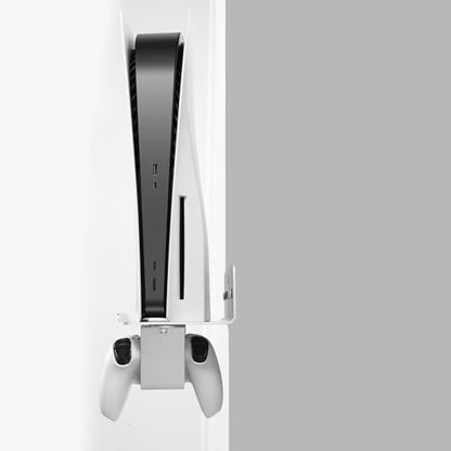 PS Metal Holder, 10” Floating Shelves for Wall, Wall Bracket for Playstation 5 and 4, Also Good to Support Speakers, Internet Router, Security Camera– for Gaming Room and Living Room (Silver)