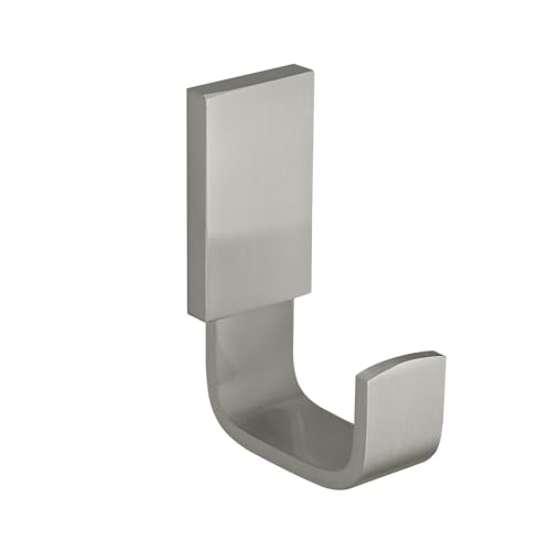 BESy Clothes Hook Single Towel Hooks for Bathroom Kitchen Garage Square Style Robe Hooks Coat and Hat Hook, Wall Mounted with Screws, Stainless Steel, Brushed Nickel - color: Brushed Nickel, size: 1 Pack