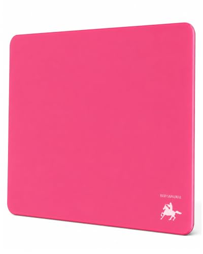 Tempered Glass Gaming Mouse Pad, Micro-Etched Ultra-Smooth Surface, Hard Mouse Pad for Fast Glide, Precision Tracking, Speed & Control, Non-Slip Base, 16.1" x 12.2" - color: Rose