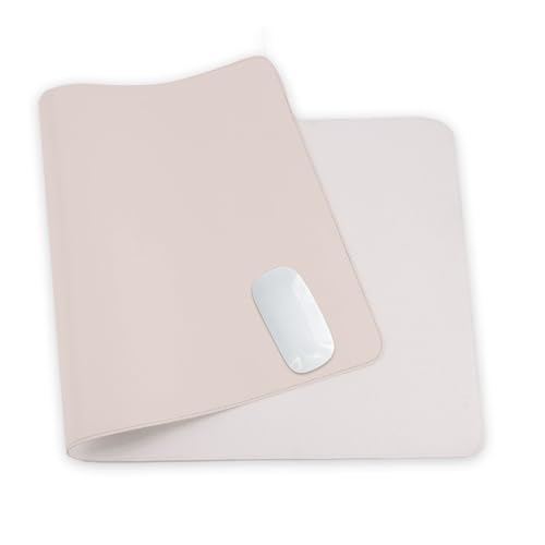 24 x 12 Inches Leather Desk Pad Protector, Non-Slip PU Leather Desk Mat, Laptop Desk Pad, Perfect for Office & Home Use (off-white) - color: Off-white