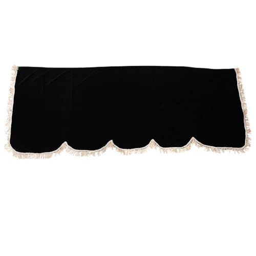 Piano Keyboard Non-Dirt Cover – Half-Covered Durable Split Curtain Design for Grand Pianos,Velvet Fabric 70x29in(Dark Green/Violet/Black)(Black) - color: Black