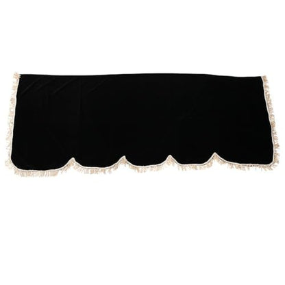 Piano Keyboard Non-Dirt Cover – Half-Covered Durable Split Curtain Design for Grand Pianos,Velvet Fabric 70x29in(Dark Green/Violet/Black)(Black) - color: Black