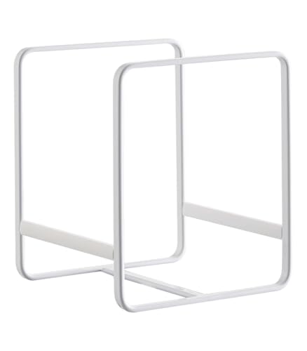 YAMAZAKI Home Dish Organizer - Storage Rack for Kitchen Cabinets - color: White, size: Small
