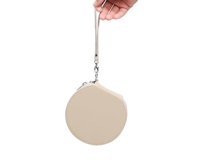 Hard Protective Travel Case for CD, 20-Capacity CD/DVD Case, PU Leather Disc Organizer, Suitable for Car, Home, Office, Travel (Beige) - color: Beige