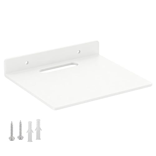 Small Floating Shelf –3mm Thick, 6.5 inch, Wall Shelf, Metal Floating Shelves for Echo, Cameras, Small Speaker, Wall Shelves for Bathroom, Living Room, Bedroom (White 1pcs) - color: White 1pcs