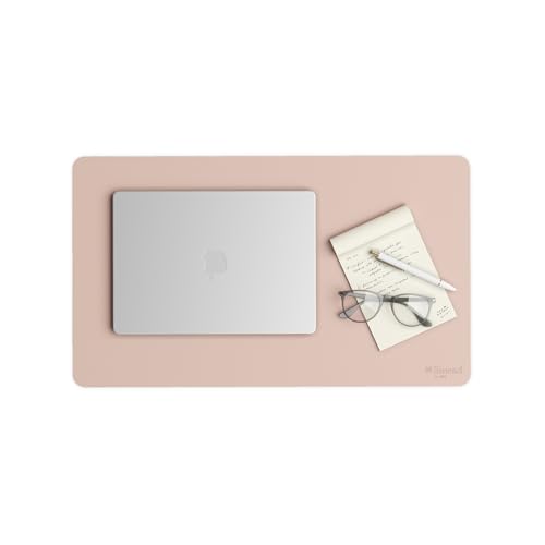 Smead Desk Pad, Vegan Leather Desk Mat with Non-Slip Faux Suede Backing, Perfect Desk Organizer for Office Decor, 23.6” x 13.7” Small, Dusty Rose (64839) - color: Pink, size: 13.7" x 23.6"