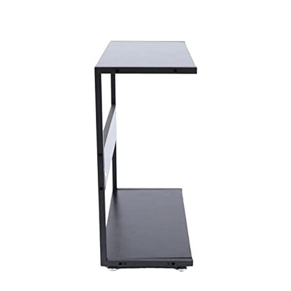 2 Tier Computer Tower Stand, CPU Holder Stand Cart with Rolling Caster Wheels, Mobile PC Tower Stand for Office Home Gaming Accessories Fits Most PC