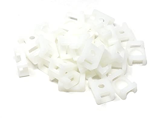 iexcell 100 Pcs White 9 mm Cable Tie Base Saddle Type Mount Wire Holder - color: White