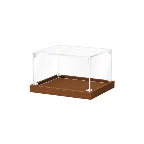 JUJOMAT Acrylic Display Case for Collectibles Clear Acrylic Display Box for Lego Action Figures Doll Hobby, Fits 1:24 Scale Car Models, Assembly Required, Walnut Base (10 x 6 x 5 inches) - color: Walnut, size: 10 x 6 x 5 inches