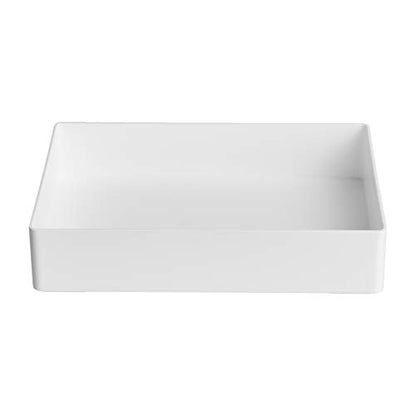 Amazon Basics Rectangular Plastic Desk Organizer with Storage Trays, Accessory Tray, Drawer Organizer, 9.4 x 6.7 x 2 inch, White (Pack of 2) - size: 9.4" x 6.7" x 2" (Pack of 2)