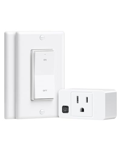 Wireless Remote Control Outlet, Decorator Rocker Wall Switch, 200FT Long Range, Mini Remote Outlet Plug, 15A/1875W High-Power for Lamps, Lights, Household Appliances(2 Switches and 1 Outlet) - size: 2 Switches + 1 Outlet
